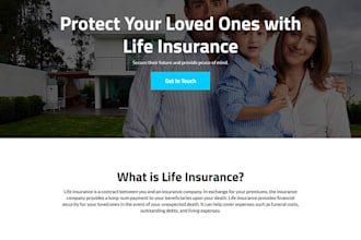 generate life and health insurance lead advance insurance landing page