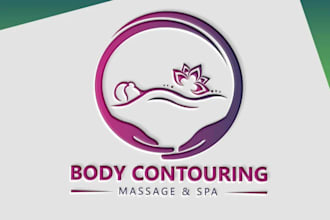 design massage therapy, skincare, spa, yoga, physical, sports logo