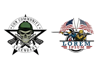 create custom skull gun military logo