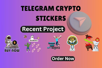 create  telegram sticker  for your  crypto project