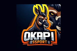 do unique okapi and zebra mascot logo delivered in 2 days