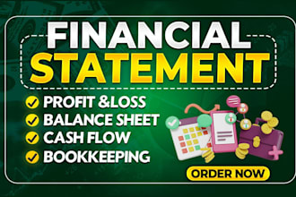 prepare financial statements, pl, bs , bookkeeping qb, essay writing