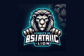 make a asiatic lion esport mascot logo for your company