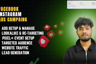 set up targeted facebook ads campaigns, instagram ads, and meta ads for growth