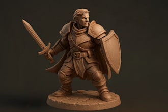 sculpt 3d miniature sculpt 3d characters dnd figurine, 3d printing stl file