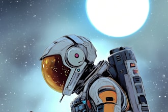 draw cool outer space astronaut illustration