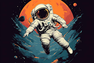 draw astronaut illustration design in my style