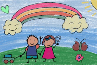 create unique stickman and stick figure illustrations in a childlike style