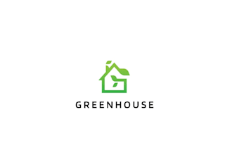 design a modern minimalist greenhouse and lawn care logo