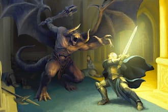 draw horror illustrations of your fantasy characters and concept arts