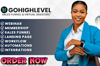 be your gohighlevel virtual assistant and design your gohighlevel funnel