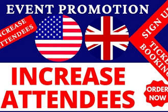 promote event webinar conference live music shows increase attendee ticket sales