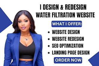 design water filtration website water damage, water treatment, plumbing website