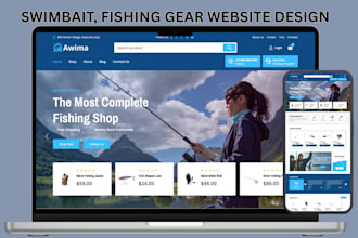 design swimbait shopify store fishing gear store fishing rod store lures website