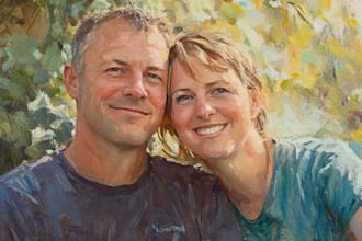 create you anime couple art portrait