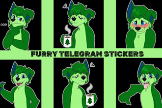 draw animated furry crypto telegram stickers in 24 hours logo art pack meme coin