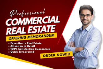 design or redesign commercial real estate offering memorandum flyer or brochure