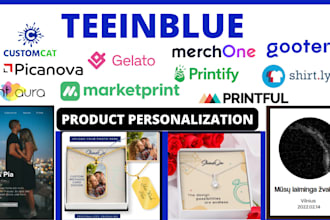 configure clipart, map, photo, text in teeinblue product personalizer