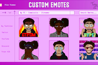 create cute custom twitch and discord emotes in chibi or anime style