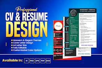 make professional modern high quality creative resume design or custom cv design