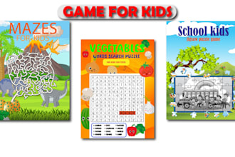 create sudoku word search maze and crossword activity puzzle book for kids