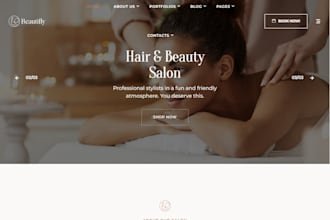 design beauty website, cosmetic, salon website, spa website