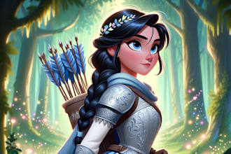 create 3d images inspired by disney pixar style