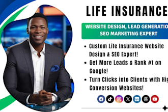 life insurance website, insurance landing page, health insurance sales funnel