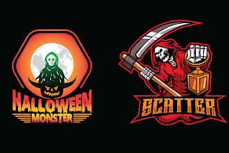 design mascot halloween horror logo with illustration