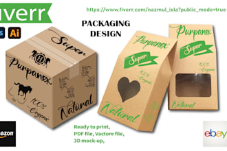 create ecofriendly luxury packaging design and amazon box design