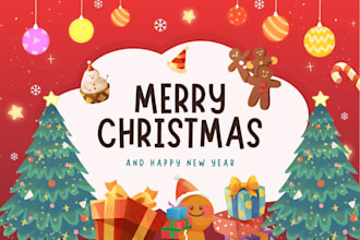 design beautiful christmas card, new year card ,birthday invitation card for you