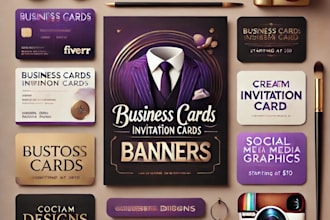 design professional business cards, invitation cards, banners