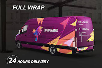 do vehicle wrap design, cargo van wrap design, van wrap design ,car wrap design