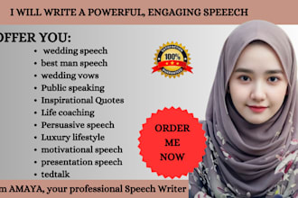 write an engaging speech for you, speech writing