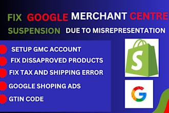 fix merchant google center suspension misrepresentation gtin code shopping ads