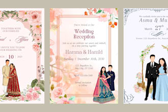 design invitation, wedding and birthday card