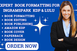 format your book for ingramspark, lulu publish amazon kdp kindle book formatting