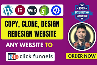 design, redesign, clone your website into a clickfunnels sales funnel