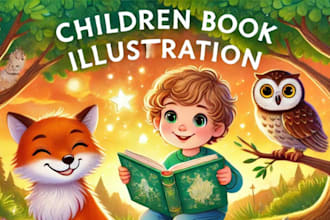 draw children book illustration, ebook writer, amazon kdp story book layout