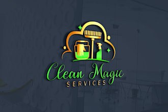 design fantastic cleaning service business 3d logo design