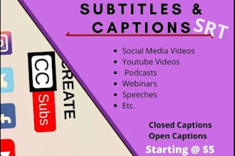 create subtitles in english, bangla, hindi, and urdu