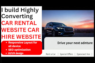 design car rental website hire website car booking website