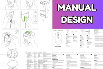 create instructional manual, user guide, workbook design, product assembly guide