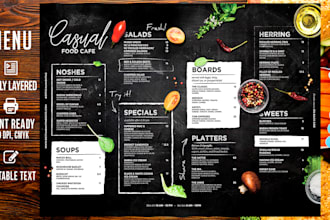 create innovative restaurant menu, digital menu and food menu design