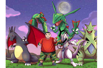 draw you as pokemon trainer fakemon monster and manga pokemon art anime art