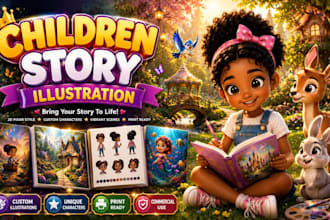 illustrate children story book illustration and kids story book illustration KDP