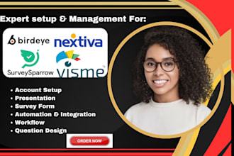 setup survey on questionpro surveysparrow  nextiva visme  birdeye