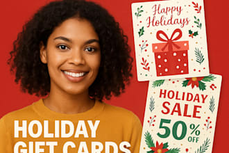 design professional holiday gift cards and flyers