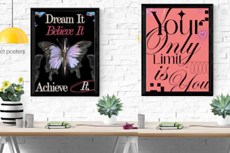 design typography poster, wall art design and motivational quote