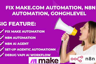n8n workflow, n8n automation, fix make com in 1 hour, n8n ai agent, vapi ai